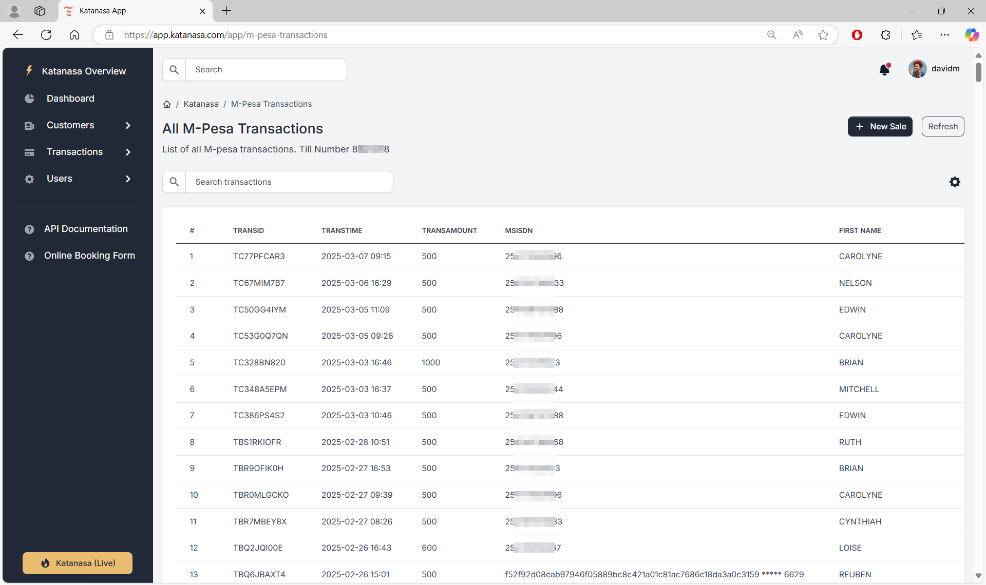 Katanasa Payments screenshot
